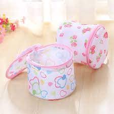 VALAMJI VALAMJI Round Laundry Pouch Multi Design Washing Machine Circular Shape Travel Storage Organize Bag Bra WasherSocksUnderwearLingerie Reusable Mesh Pink 1PCS  - Image 4