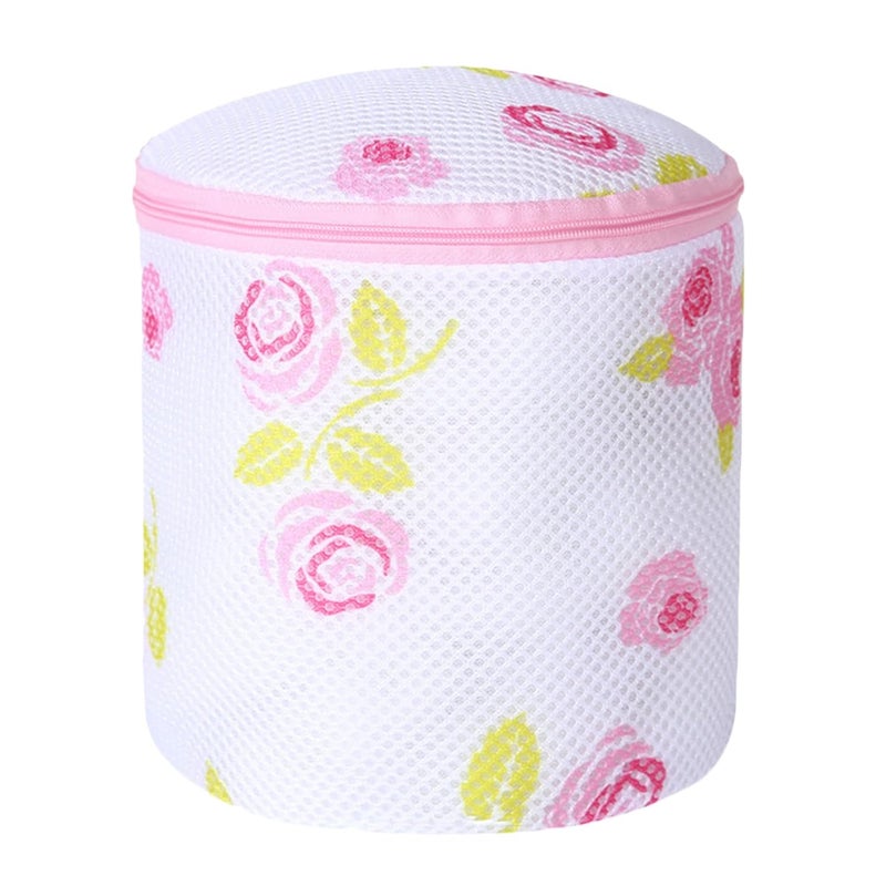 VALAMJI VALAMJI Round Laundry Pouch Multi Design Washing Machine Circular Shape Travel Storage Organize Bag Bra WasherSocksUnderwearLingerie Reusable Mesh Pink 1PCS  - Image 1