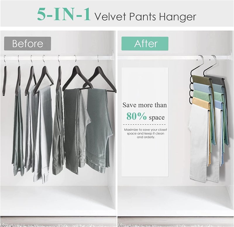 3 Pack Non Slip Multi-layer Trouser Hanger - Heavy Duty Space Saving Metal Hangers for Jeans, Leggings, and Scarves - Image 2