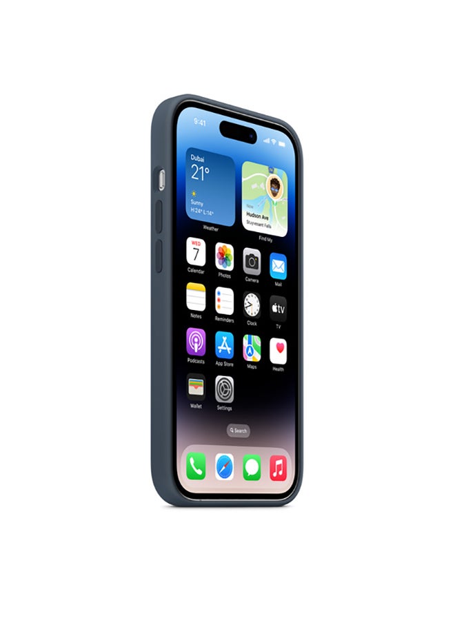 Apple iPhone 14 Pro Silicone Case with MagSafe Storm Blue - Image 3