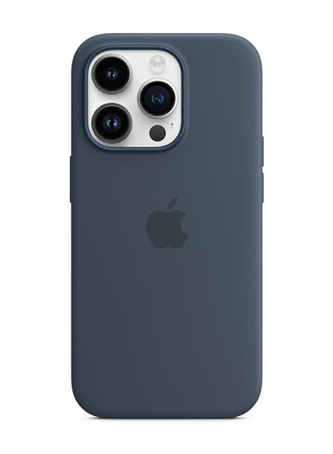 Apple iPhone 14 Pro Silicone Case with MagSafe Storm Blue - Image 4