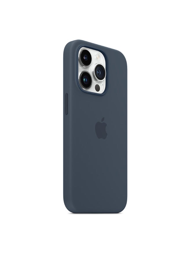 Apple iPhone 14 Pro Silicone Case with MagSafe Storm Blue - Image 2