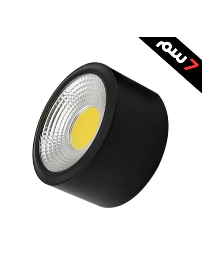 Royal 7W LED Surface Mounted Spotlight C1007 – 7000K White Ceiling Downlight, 50° Beam Angle, 490lm, Black Modern COB Spot Light - Image 1