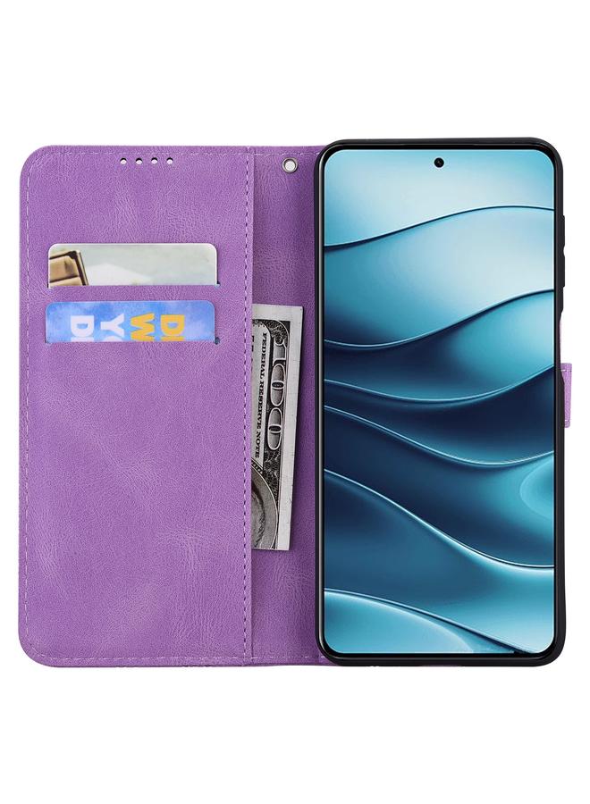 S-TOP Case For Redmi Note 14 5G Retro Skin Feel Butterflies Embossing Horizontal Flip Leather Phone Case - Image 4