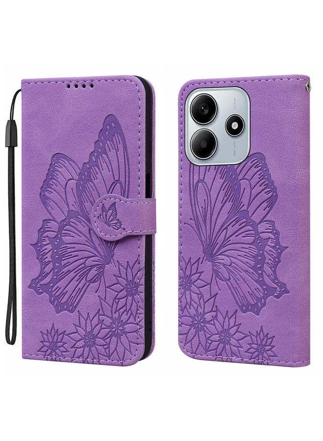 S-TOP Case For Redmi Note 14 5G Retro Skin Feel Butterflies Embossing Horizontal Flip Leather Phone Case - Image 1