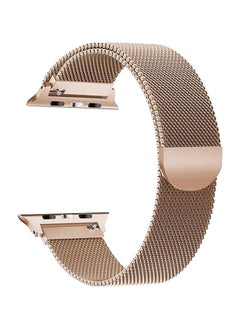 NIBEMINENT Adjustable Milanese Loop Stainless Steel Band For Apple Watch Series 42-44mm Rose Gold  - Image 1