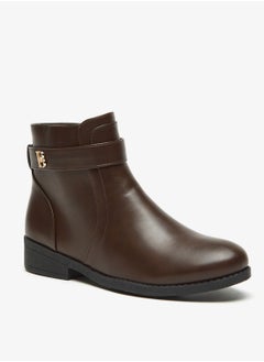 Flora Bella Solid Ankle Boots With Zip Closure By Shoexpress  - Image 1