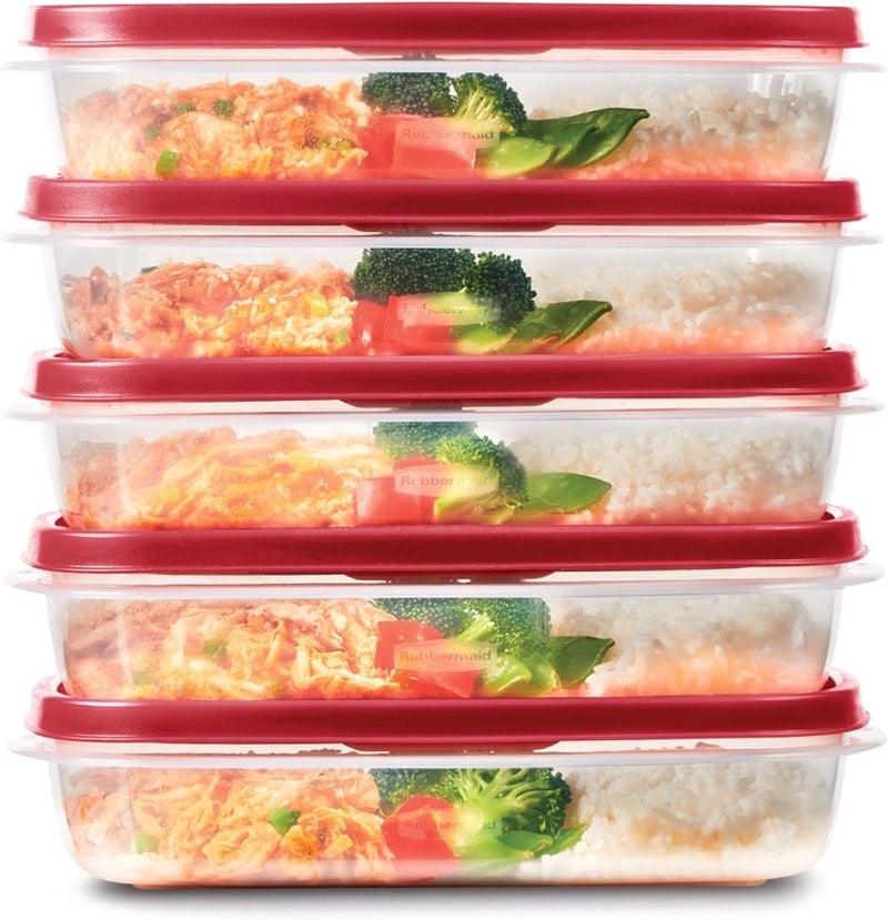 Rubbermaid EasyFindLids Meal Prep Containers One Compartment 55 Cup 5 Pack - Image 1