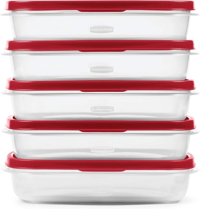 Rubbermaid EasyFindLids Meal Prep Containers One Compartment 55 Cup 5 Pack - Image 2