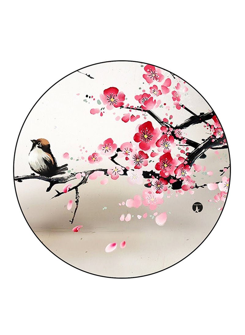 RKN Flowers Printed Mouse Pad  Round  Multicolour
