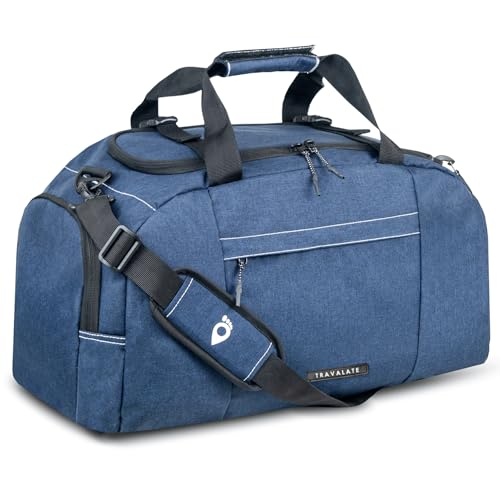TRAVALATE 45L 3-Way Duffle Backpack Bag for Men | Luggage Carry Duffle for Travel with Shoe Compartment – Blue - Image 3