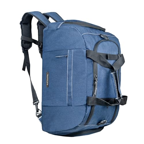 TRAVALATE 45L 3-Way Duffle Backpack Bag for Men | Luggage Carry Duffle for Travel with Shoe Compartment – Blue - Image 1