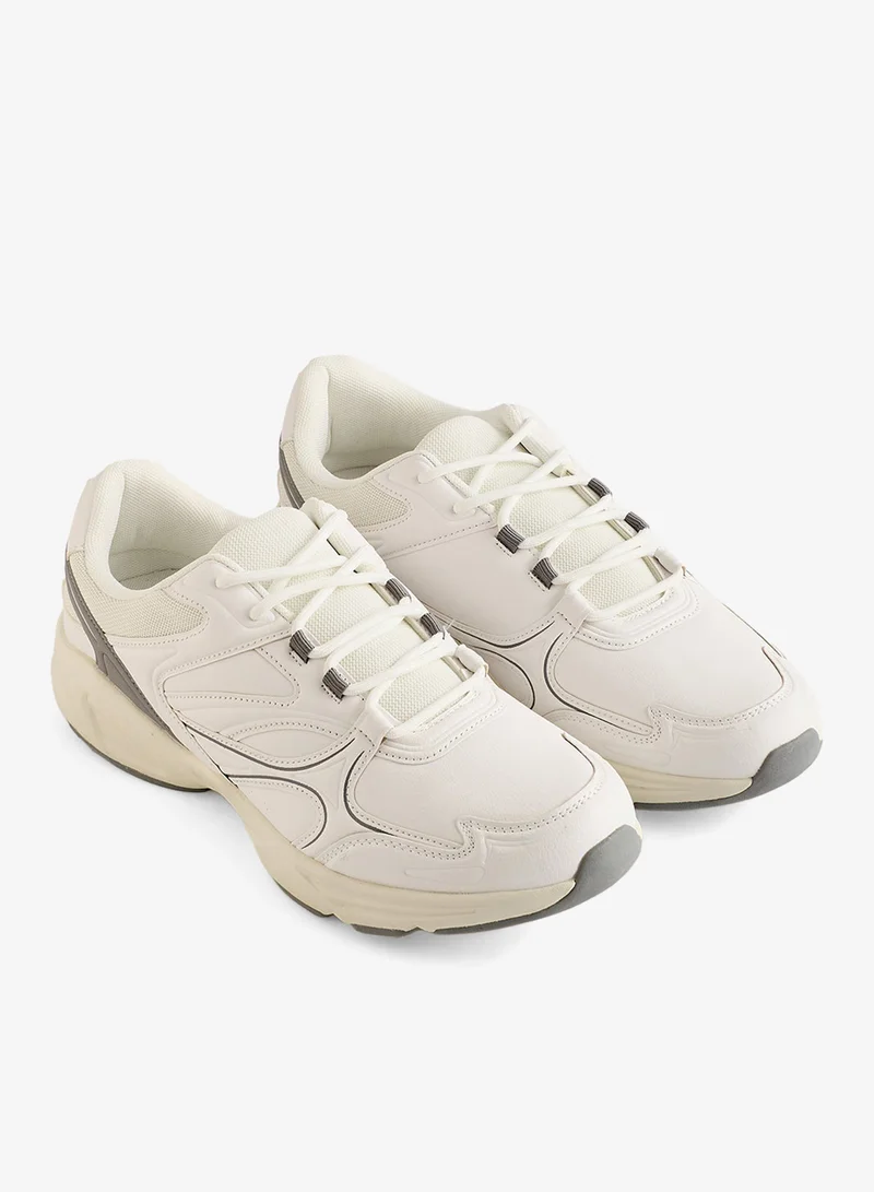 Redtag Men White Chunky Low Top Sneakers