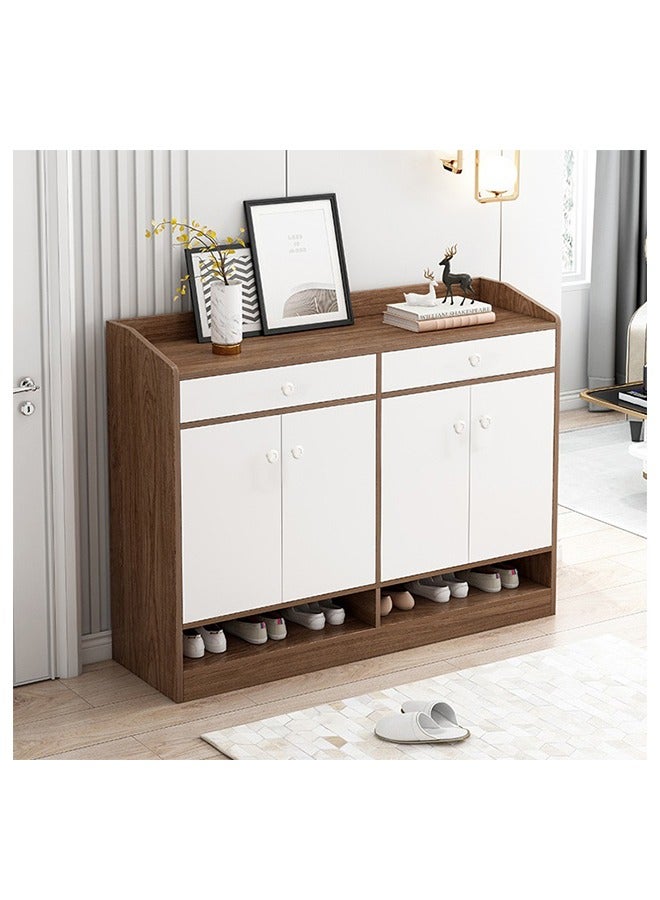 مجلس الوزراء الأحذية قدرة كبيرة الخشب الصلب رف الأحذية بسيطة متعددة الطبقات مدخل مجلس الوزراء شرفة تخزين مجلس الوزراء ( 120 * 32 * 90 سم ) - Image 1