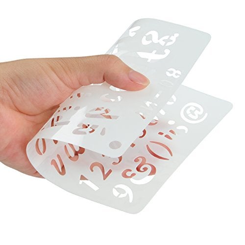 YUEAON 12 pack letter and number stencils alphabet stencil for A5 bullet journal supplies scrapbooking painting drawing craft -57 inch - Image 4