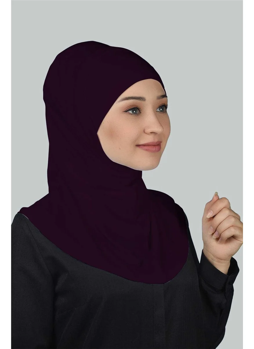 Altobeh Double Set Practical Scarf, Ready-made Turban and Hijab Hijab Bonnet - Plum