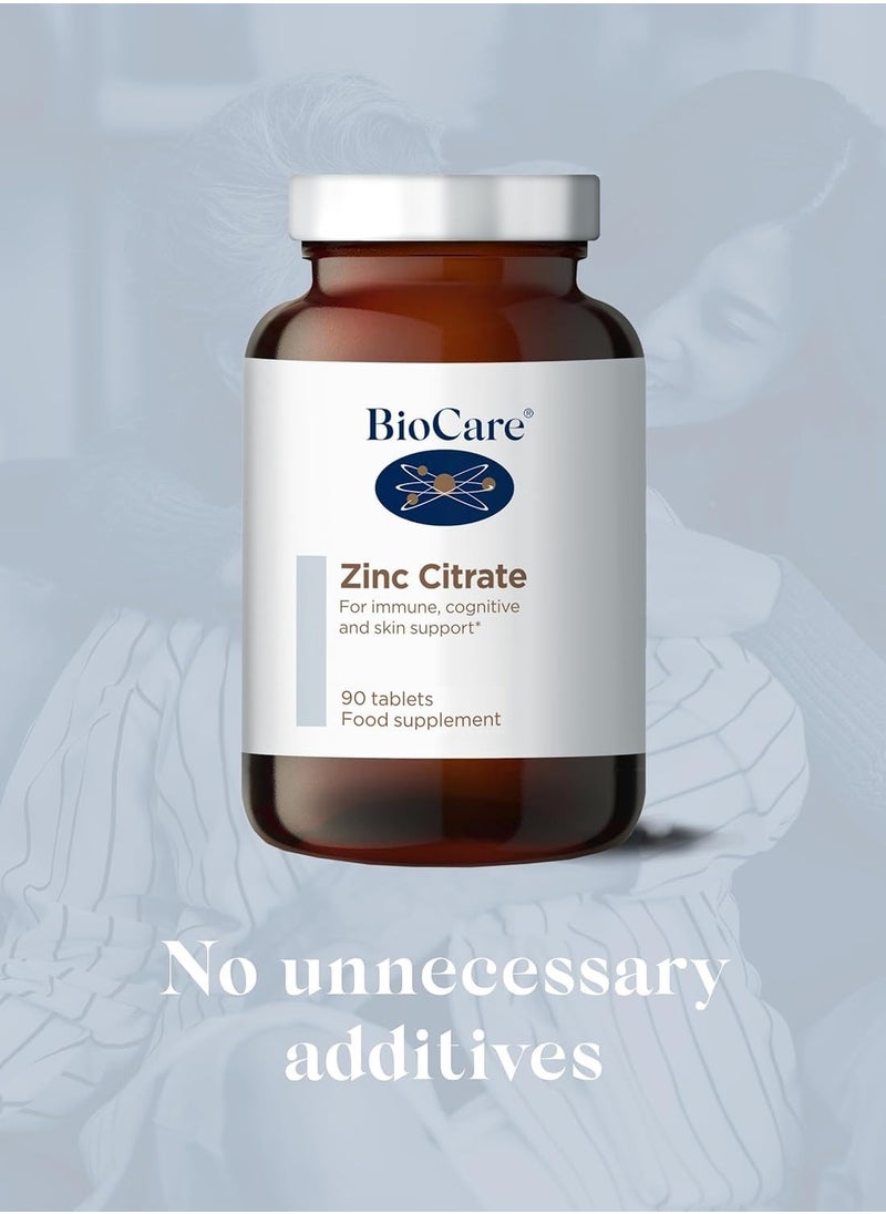 Biocare - Zinc Citrate For Immune Cognitive, Fertility And Skin Support 90 Tablets Food Supplement - Image 1