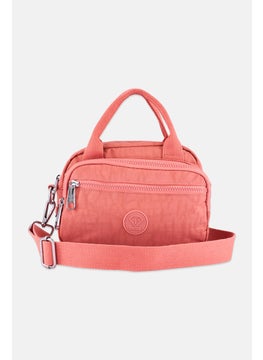 Women Brand Logo Handbag 21 L x 14 H x 6 W cm, Peach