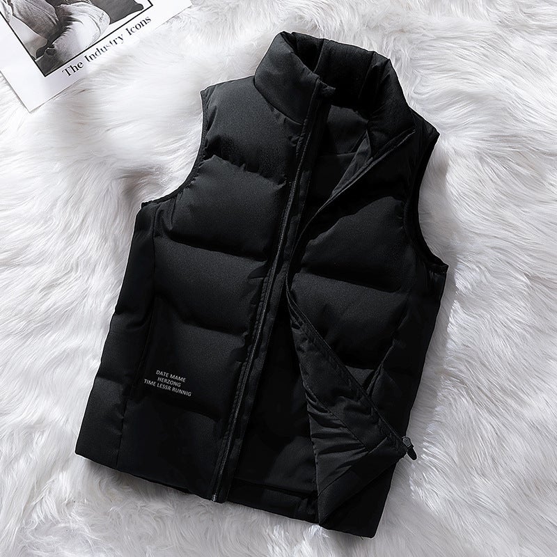 Down Vest Men'S Lightweight Men'S Warm Waistcoat Men'S And Women'S Couple Vest Fashion Stand Collar Sleeveless Coat Men - Image 4