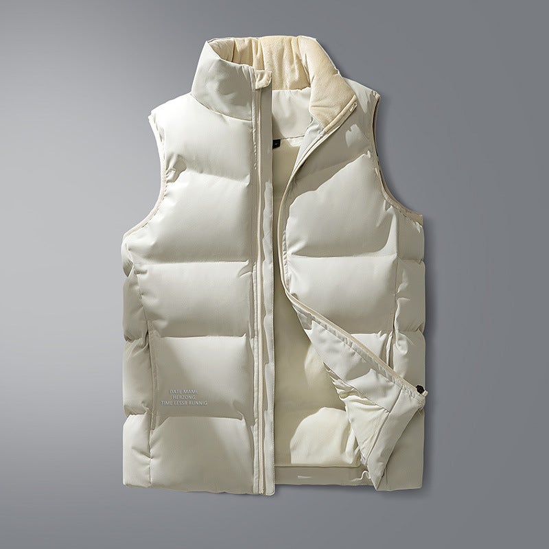 Down Vest Men'S Lightweight Men'S Warm Waistcoat Men'S And Women'S Couple Vest Fashion Stand Collar Sleeveless Coat Men - Image 1