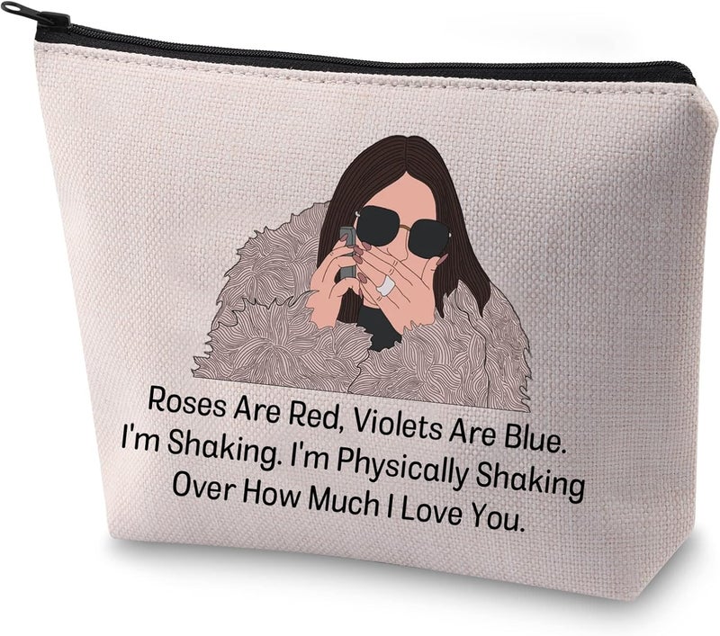 BLUPARK Real Housewives Makeup Bag Reality TV Gift Physically Shaking Over How Much I Love You Cosmetic Bag for Fans(Roses Are Red)
