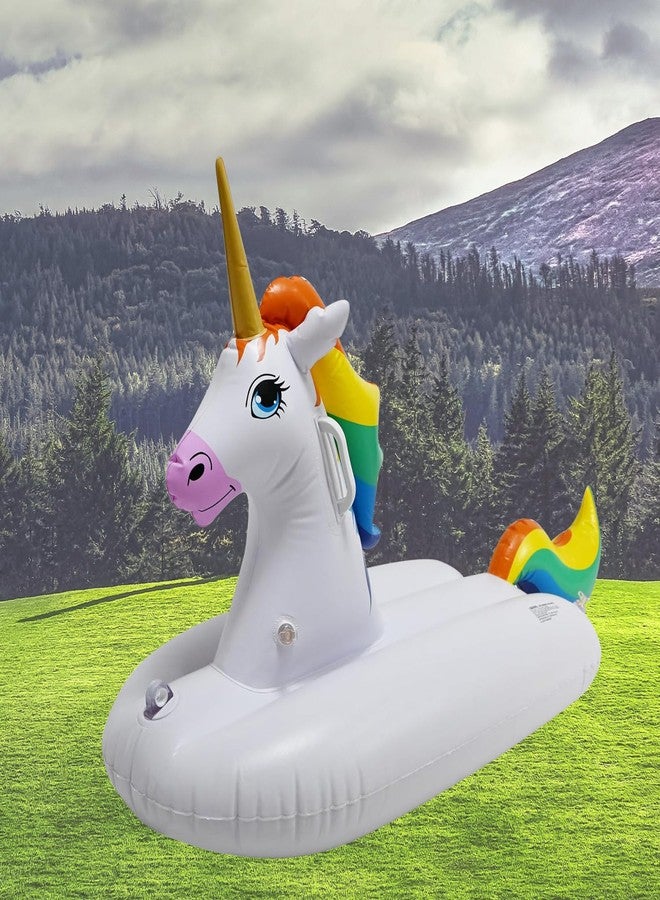 Jet Creations Rainbow Unicorn Design Inflatable Ride On, Pool Water Hill Grass Sliding Sledding, up to 120 lbs, FUN-UNICORNx49 - Image 4