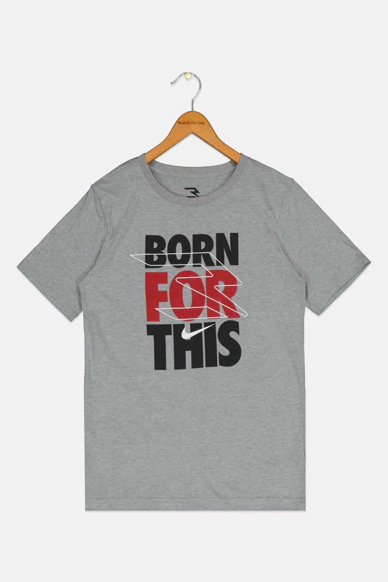 Nike 3Brand by Russell Wilson Kids Boy Sportswear Fit Short Sleeves Training T-shirt, Grey - Image 1