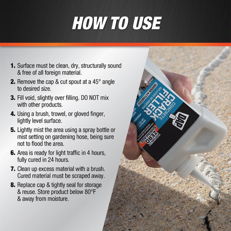 DAP Concrete Crack Filler, Gray, 1.62 lb (7079860500) - Image 2