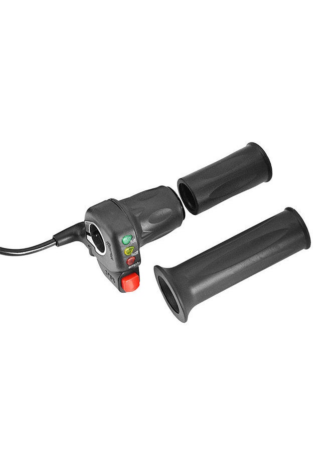 WUXING - 36V/48V Right and Left Electric Bike Handlebar Throttle Grip with Battery Indicator Power Switch Ebike Twist Throttle Handle Thumb Throttle - Image 1