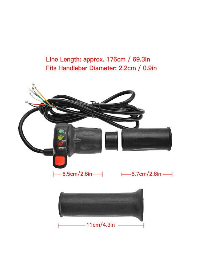 WUXING - 36V/48V Right and Left Electric Bike Handlebar Throttle Grip with Battery Indicator Power Switch Ebike Twist Throttle Handle Thumb Throttle - Image 1