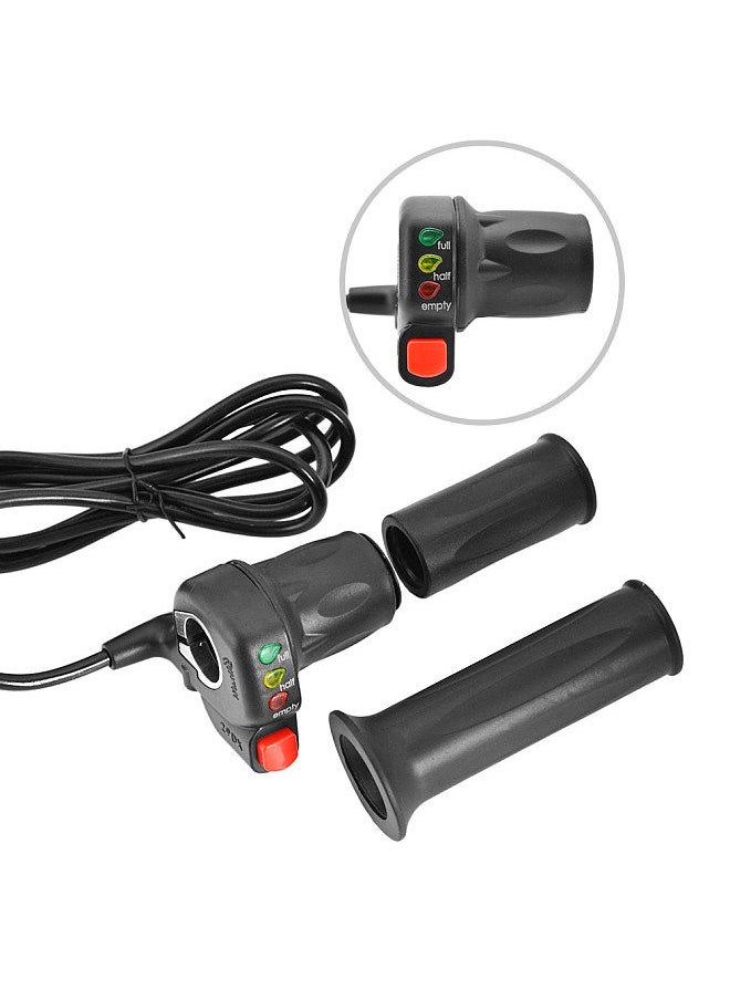 WUXING - 36V/48V Right and Left Electric Bike Handlebar Throttle Grip with Battery Indicator Power Switch Ebike Twist Throttle Handle Thumb Throttle - Image 1