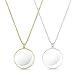 salbsever 2 Colors 5X Magnifier Monocle Lens Necklace Magnifying Glass loupe on Chain Vintage Magnifying Pendant Necklace with 17 Inch Diameter Glass Lens for Reading Newspaper MapJewelryCrafts Needlework - Image 1