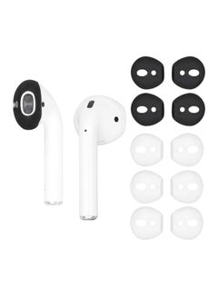 5 Pairs Silicone Earbuds for Air Pods 2, Ultra-Thin Slim Rubber Ear Tips Ear Gels Anti-Slip Earbuds Cover, Compatible with Apple AirPods 2 (2 Pairs Black, 3 Pairs White, Fit in The Charging Case)