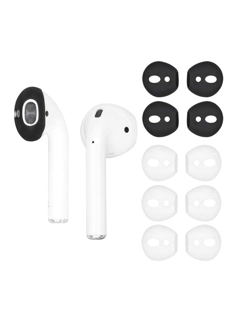 Generic - 5 Pairs Silicone Earbuds for Air Pods 2, Ultra-Thin Slim Rubber Ear Tips Ear Gels Anti-Slip Earbuds Cover, Compatible with Apple AirPods 2 (2 Pairs Black, 3 Pairs White, Fit in The Charging Case) - Image 1