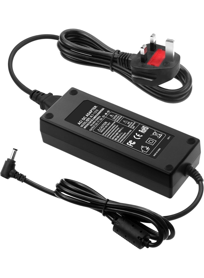 Salab AC 100-240V to DC 12V 10A Power Supply Adapter Converter Transformer 12 Volt 10 Amp 120W with 5.5mm x 2.5mm /2.1mm DC Output Jack for 5050 3528 LED Strip Light CCTV Cameras 3D Printer - Image 1