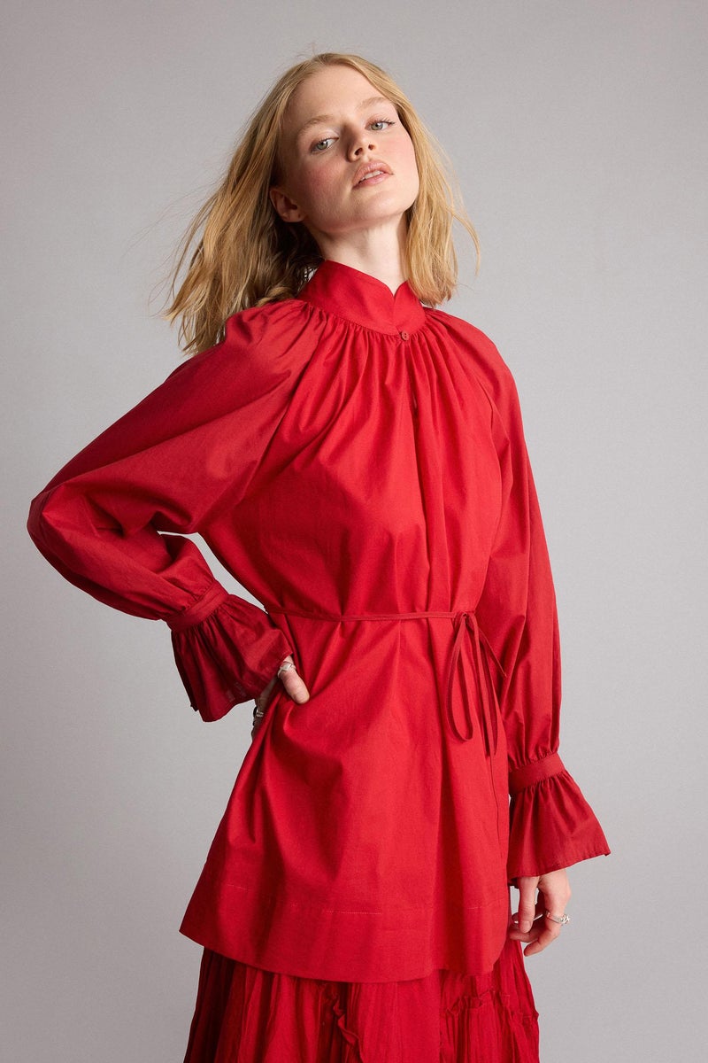 DeFacto Red Woman Manuka x DeFacto Relax Fit Voile Long Sleeve Tunic Casual - Image 4