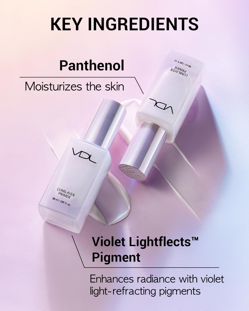 VDL Lumilayer Primer (Glowy Finish, 1.01fl oz) - Illuminating Pearl Makeup Base for Glowing Skin. Korean Makeup. Hydrating Radiance - Image 4
