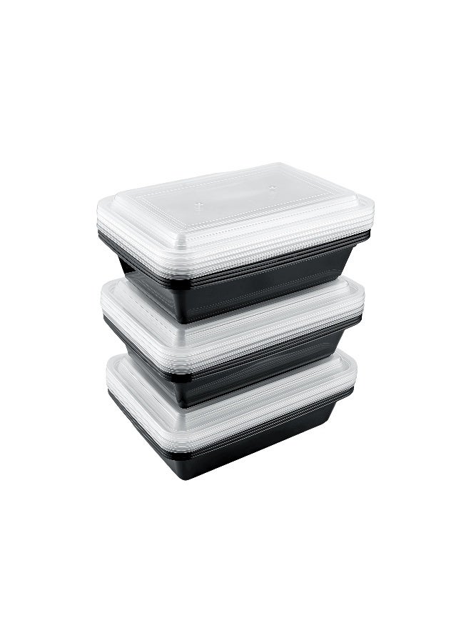 packwell Black Base Container Rectangular 38 & Lid 15 Pcs Combo - Image 2