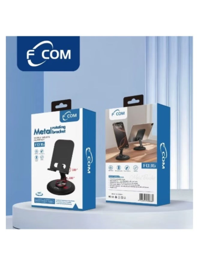 FCOM FO81 Metal Rotating Bracket – 360° Adjustable Stand for Mobile & Tablet - Image 1