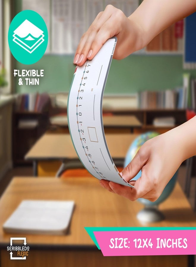 سكريبل دو خط الأعداد السالبة القابل للمسح الجاف من سكريبليدو للطلاب، مقاس 4 بوصات × 12 بوصة، سبورة بيضاء صغيرة قابلة للمسح الجاف، أدوات تعليمية رياضية، خط أعداد الجمع والطرح، لوازم صفية، عبوة للمعلمين، 10 أوراق - Image 5