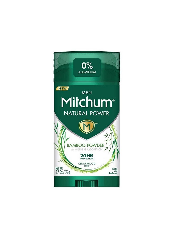 Mitchum MEN Mitchum Natural Power Bamboo Powder for wetness absorption Cedarwood scent- 2.7 oz