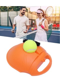 Solo Tennis Trainer Rebound Ball with String, Portable Tennis Practice Device Tennis Training Tool with 1 Tennis Balls and Practice Elastic Strings for Self-Practice, Beginners, Adults (Orange)