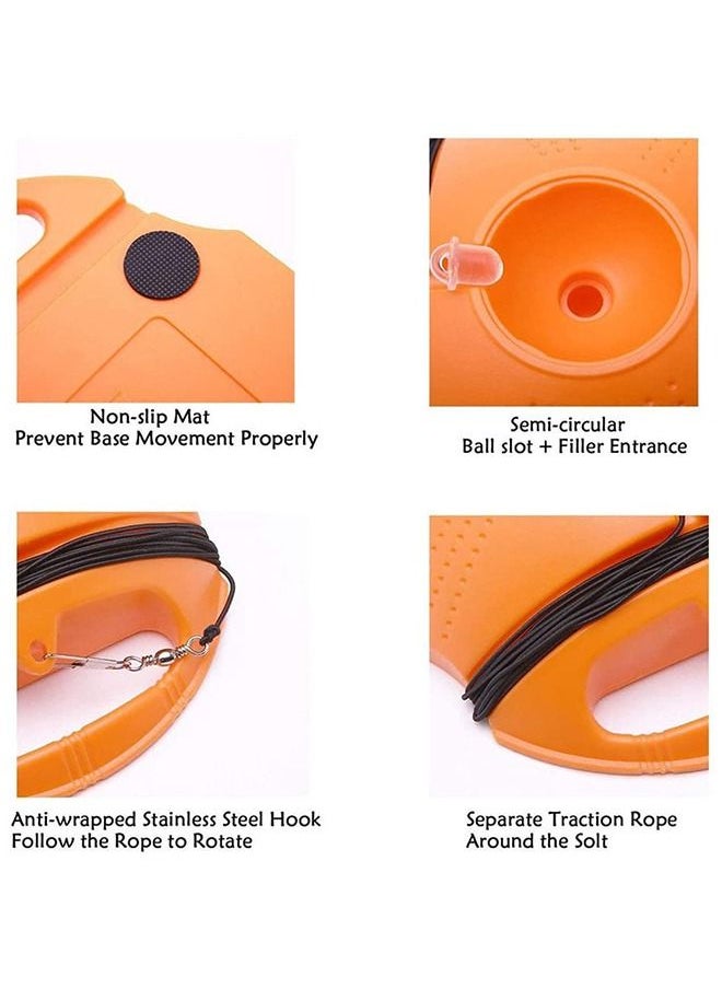 Generic - Solo Tennis Trainer Rebound Ball with String, Portable Tennis Practice Device Tennis Training Tool with 1 Tennis Balls and Practice Elastic Strings for Self-Practice, Beginners, Adults (Orange) - Image 1