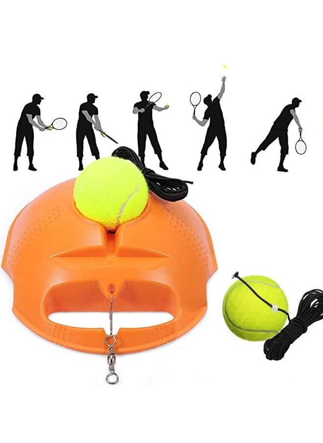 Generic - Solo Tennis Trainer Rebound Ball with String, Portable Tennis Practice Device Tennis Training Tool with 1 Tennis Balls and Practice Elastic Strings for Self-Practice, Beginners, Adults (Orange) - Image 1