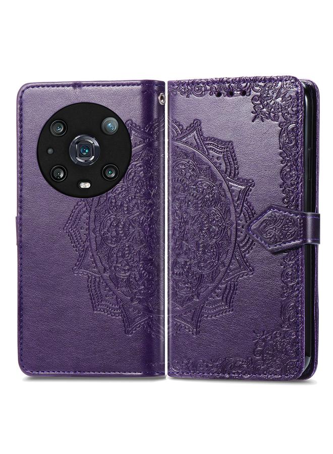 S-TOP Case For Honor Magic 4 Pro Mandala Flower Embossed Leather Phone Case - Image 2