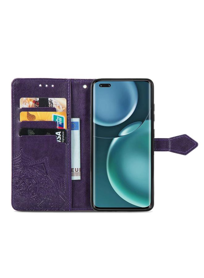 S-TOP Case For Honor Magic 4 Pro Mandala Flower Embossed Leather Phone Case - Image 3