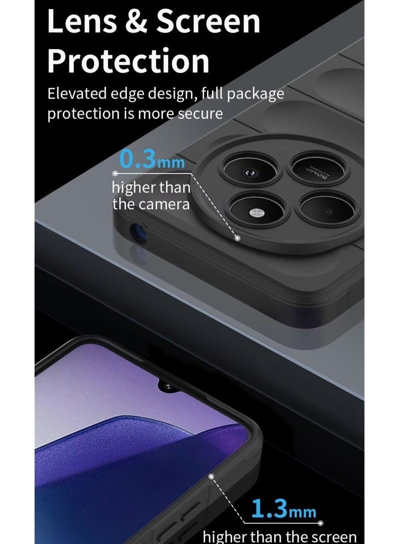 غطاء الحالة لـ Redmi 14C 4G / Xiaomi POCO C75 4G ، ثقيلة الوظائف 3D نمط مخطط حسي ناعم سيليكون كامل Portection صدمة حالة الهاتف الأسود - Image 4