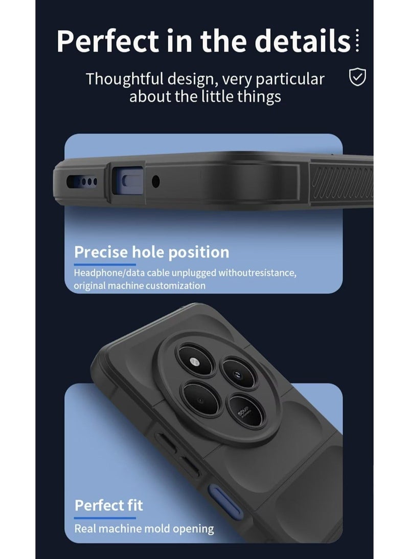 غطاء الحالة لـ Redmi 14C 4G / Xiaomi POCO C75 4G ، ثقيلة الوظائف 3D نمط مخطط حسي ناعم سيليكون كامل Portection صدمة حالة الهاتف الأسود - Image 5