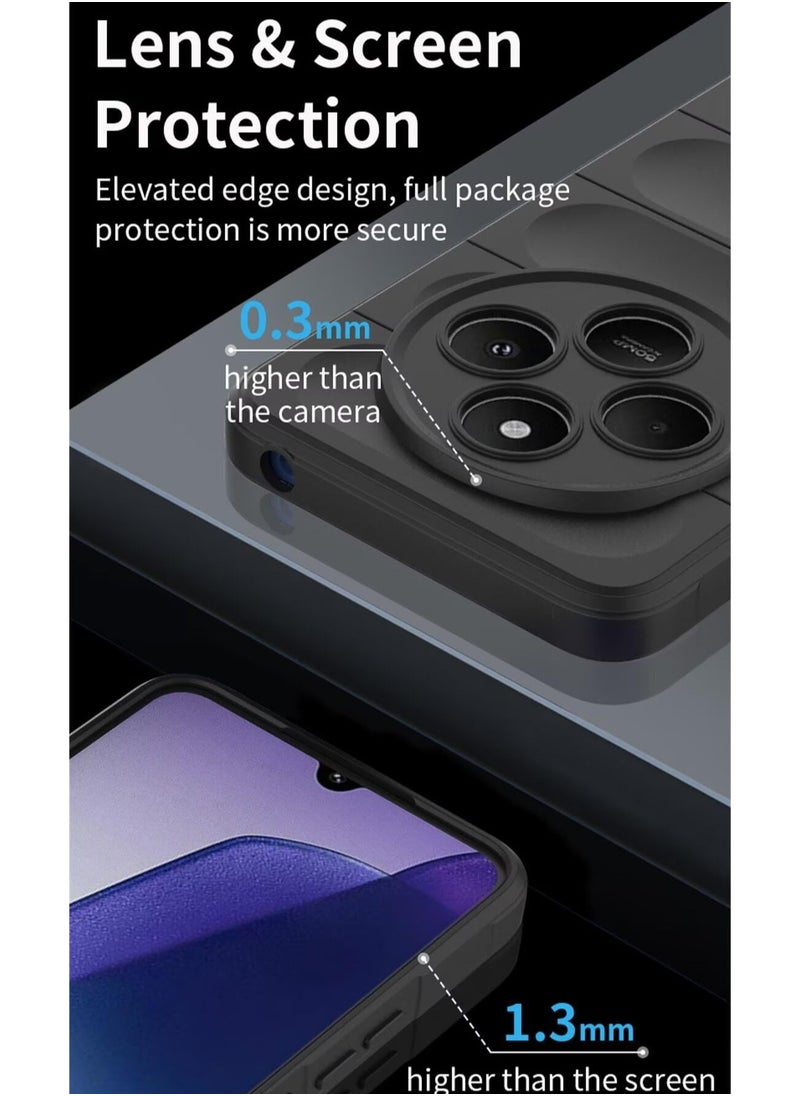 Generic Case Cover for Redmi 14C 4G/Xiaomi POCO C75 4G, Heavy Duty 3D Striped Pattern Sensory Soft Silicone Full Portection Shockproof Phone Case Black  - Image 4