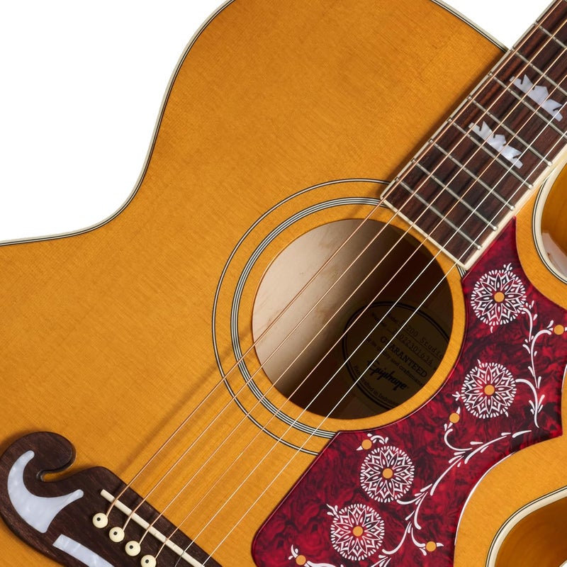 Epiphone J-200 Studio EC Jumbo Acoustic Electric Guitar with Gig Bag - Natural - Image 2